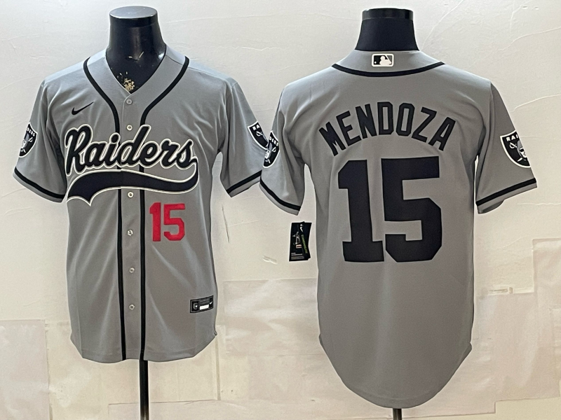 Men 2026 Oakland Raiders #15 Mendoza grey Nike Limited NFL Jersey 0519001
